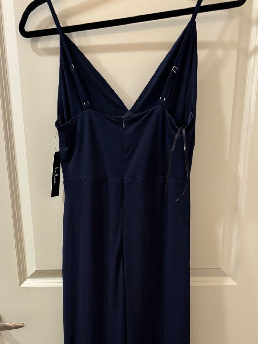Lulu's Midnight Navy Spaghetti Strap Formal Dress - Picture 4 of 6